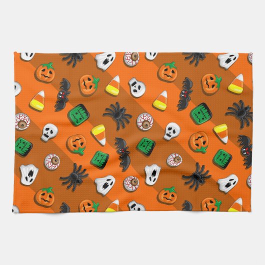 ハロウィン不気味キャンディパーティー キッチンタオル (横)