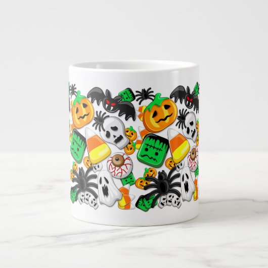 ハロウィン不気味キャンディパーティー ジャンボコーヒーマグカップ (正面)