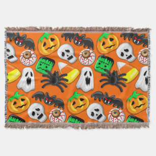 ハロウィン不気味キャンディパーティー スローブランケット