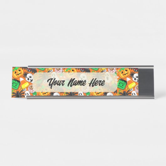 ハロウィン不気味キャンディパーティー デスクネームプレート (正面)