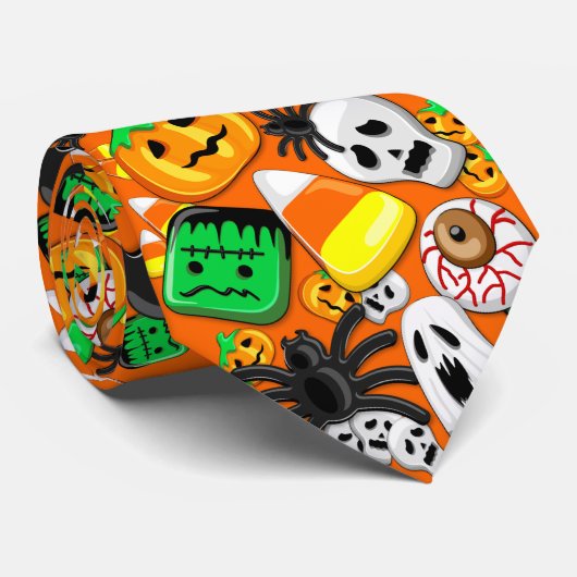 ハロウィン不気味キャンディパーティー ネクタイ (ロール)
