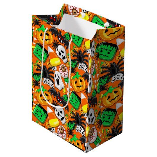 ハロウィン不気味キャンディパーティー ミディアムペーパーバッグ (正面アングル)
