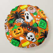 ハロウィン不気味キャンディパーティー ラウンドクッション (正面)
