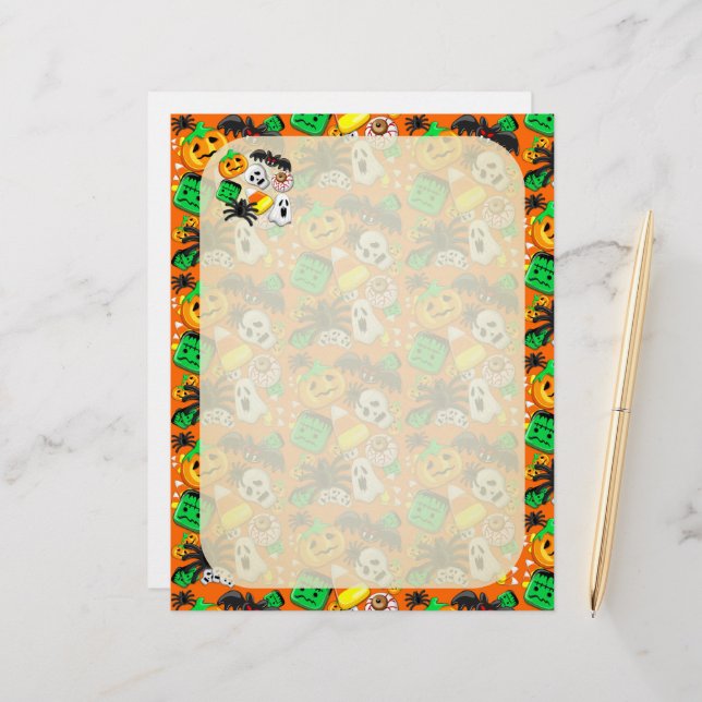 ハロウィン不気味キャンディパーティー レターヘッド (正面/裏面インサイチュ)