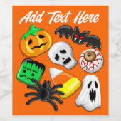 ハロウィン不気味キャンディパーティー ワインラベル (シングルラベル)