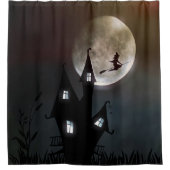 ハロウィン不気味キュイお洒落ブラックウィッチ シャワーカーテン (正面)