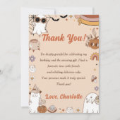 ハロウィン不気味キュート幽霊パーティーサンキューカード サンキューカード (正面)