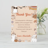 ハロウィン不気味キュート幽霊パーティーサンキューカード サンキューカード (スタンド正面)