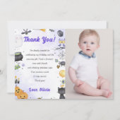 ハロウィン不気味キュート幽霊パーティーサンキューカード サンキューカード (正面)