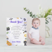 ハロウィン不気味キュート幽霊パーティーサンキューカード サンキューカード (スタンド正面)