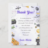 ハロウィン不気味キュート幽霊パーティーサンキューカード サンキューカード (正面)