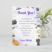 ハロウィン不気味キュート幽霊パーティーサンキューカード サンキューカード (スタンド正面)