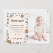 ハロウィン不気味キュート幽霊パーティーサンキューカード サンキューカード (正面)