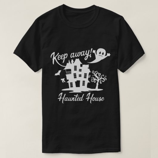 ハロウィン不気味ギフト保幽霊のよく出る遠くにHouse Tシャツ (デザイン正面)
