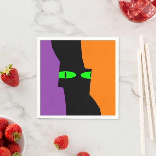 ハロウィン不気味クキーブラックキャットアイズ スタンダードカクテルナプキン (インサイチュ)