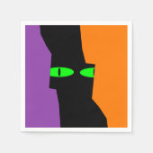 ハロウィン不気味クキーブラックキャットアイズ スタンダードカクテルナプキン (正面)