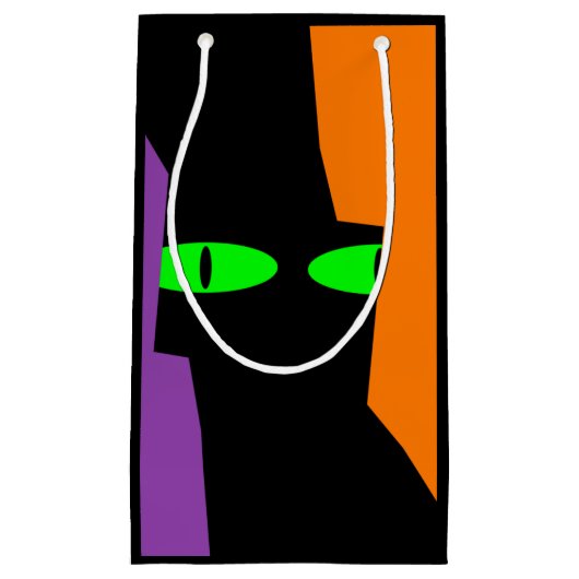 ハロウィン不気味クキーブラックキャットアイズ スモールペーパーバッグ (正面)