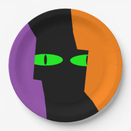 ハロウィン不気味クキーブラックキャットアイズ ペーパープレート