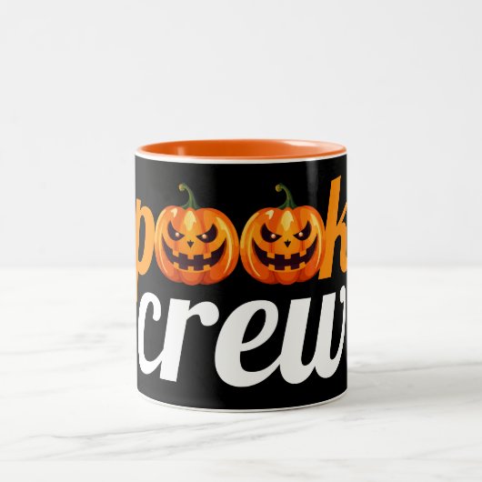 ハロウィン不気味クルーかぼちゃのジャック – o-Lantern ツートーンマグカップ (中央)