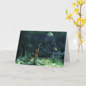 ハロウィン不気味グリムリーパーアンドハ幽霊のよく出るウス カード (黄色い花)