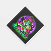 ハロウィン不気味グリーンウィッチ魔法ハットアップル スタンダードランチョンナプキン (角)