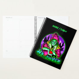 ハロウィン不気味グリーンウィッチ魔法ハットアップル プランナー手帳