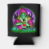 ハロウィン不気味グリーンウィッチ魔法ハットアップル 缶クーラー (正面)