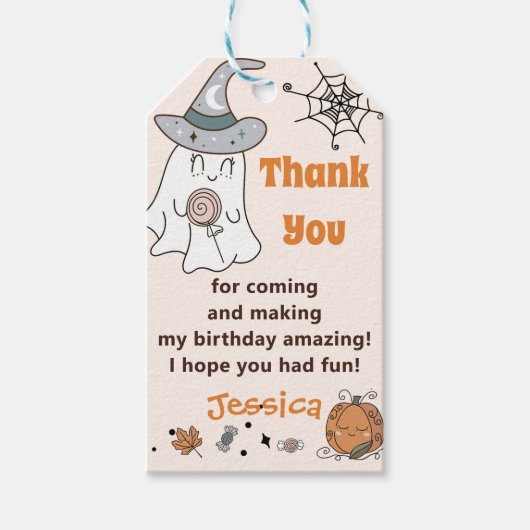 ハロウィン不気味グルーヴィキュート幽霊 ギフトタグ (正面)