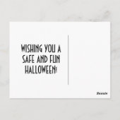 ハロウィン不気味ゲートはがき、青 ポストカード (裏面)