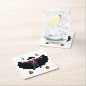 ハロウィン不気味コスチュームパーティードラキュラヴァンパイア スクエアペーパーコースター (インサイチュ)