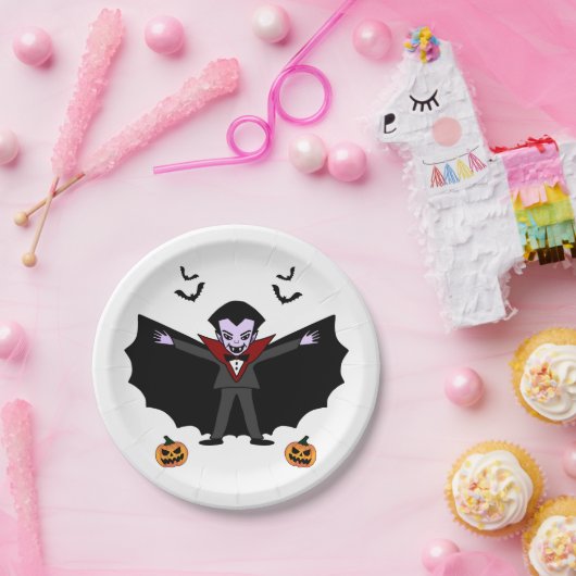ハロウィン不気味コスチュームパーティードラキュラヴァンパイア ペーパープレート (パーティー)