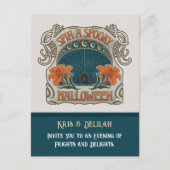 ハロウィン不気味ゴシックヴィンテージスタイル招待状 ポストカード (正面)