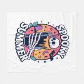 ハロウィン不気味サマースケルトンドリンク フリースブランケット (正面(横))