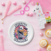 ハロウィン不気味サマースケルトンドリンク ペーパープレート (パーティー)