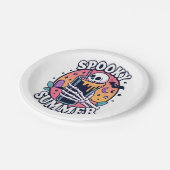 ハロウィン不気味サマースケルトンドリンク ペーパープレート (アングル)