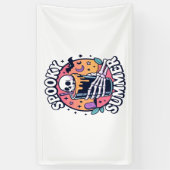 ハロウィン不気味サマースケルトンドリンク 横断幕 (縦)