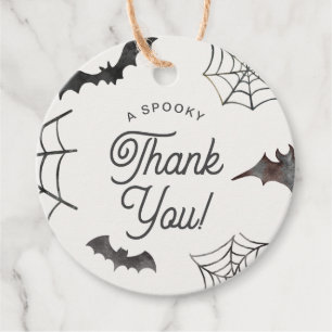 ハロウィン不気味サンキューパープルこうもり&スパイダーウェブ フェイバータグ