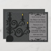 ハロウィン不気味シャンデリアディナーコスチュームパーティー 招待状 (正面/裏面)