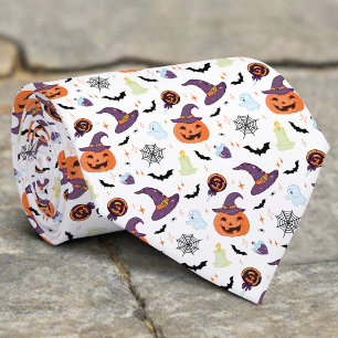 ハロウィン不気味シンボルアイコンおもしろいパターン ネクタイ