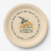 ハロウィン不気味シンボルパターン ペーパープレート (正面)