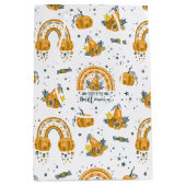 ハロウィン不気味シンボルパターン ミディアムペーパーバッグ (正面)