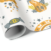 ハロウィン不気味シンボルパターン ラッピングペーパー (ロールコーナー)