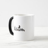 ハロウィン不気味シンボル&ブラックハロウィンカラス モーフィングマグカップ (正面左)