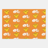ハロウィン不気味シンボルBOOジャックOランタンムーン ラッピングペーパーシート (正面)