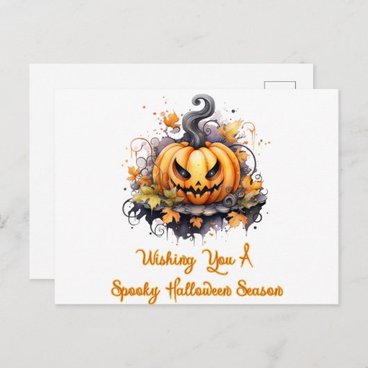 ハロウィン不気味シーズンのハロウィン シーズンポストカード (正面/裏面)