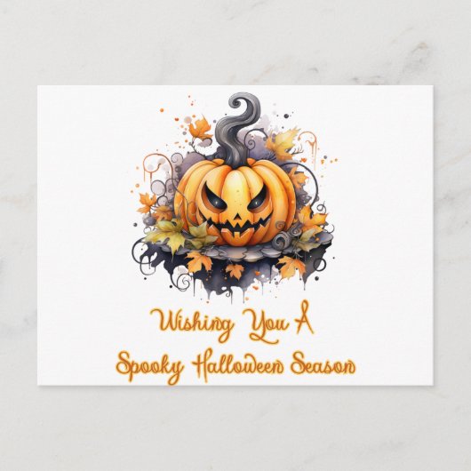 ハロウィン不気味シーズンのハロウィン シーズンポストカード (正面)