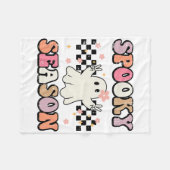 ハロウィン不気味シーズン幽霊平和コスチューム女性 フリースブランケット (正面(横))