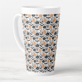 ハロウィン不気味シームレスパターン カフェラテマグ (左アングル)