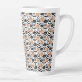 ハロウィン不気味シームレスパターン カフェラテマグ (右)