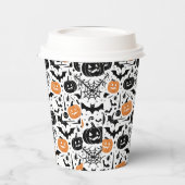 ハロウィン不気味シームレスパターン 紙コップ (左)